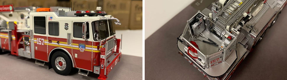 Closeup pictures 3-4 of the FDNY Ladder 157 scale model