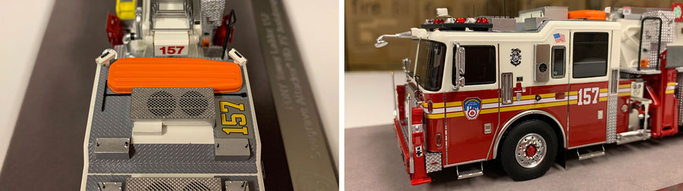 Closeup pictures 7-8 of the FDNY Ladder 157 scale model