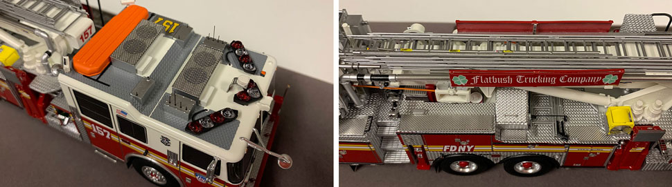 Closeup pictures 9-10 of the FDNY Ladder 157 scale model