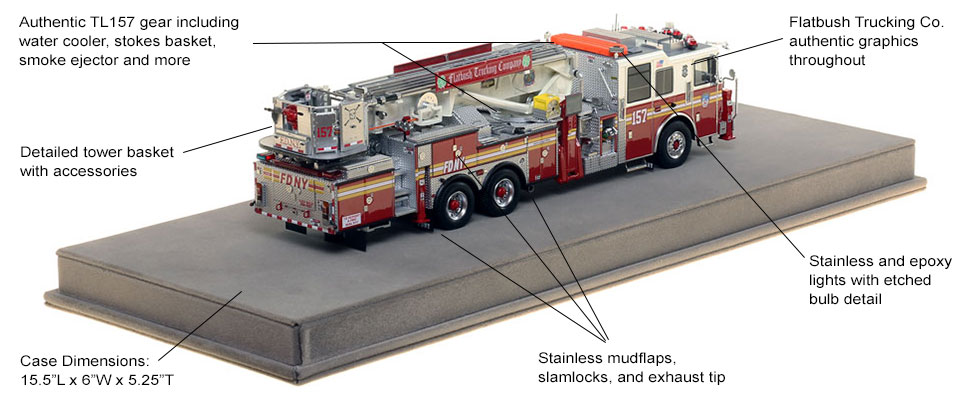 Specs and Features of FDNY Ladder 157 scale model