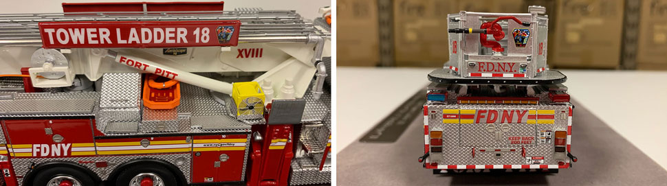Closeup pictures 5-6 of the FDNY Ladder 18 scale model