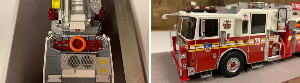Closeup pictures 7-8 of the FDNY Ladder 79 scale model