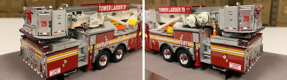 Closeup pictures 11-12 of the FDNY Ladder 79 scale model