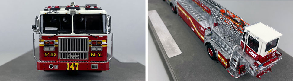 Closeup pictures 1-2 of the FDNY Ladder 147 scale model