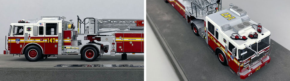 Closeup pictures 5-6 of the FDNY Ladder 147 scale model