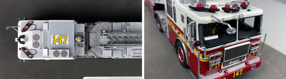 Closeup pictures 13-14 of the FDNY Ladder 147 scale model