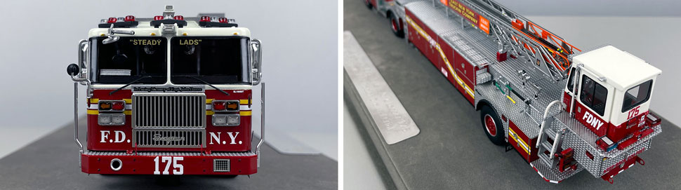 Closeup pictures 1-2 of the FDNY Ladder 175 scale model