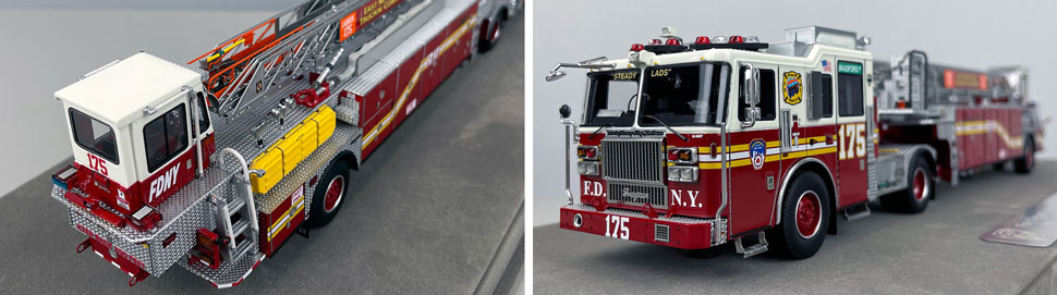 Closeup pictures 3-4 of the FDNY Ladder 175 scale model