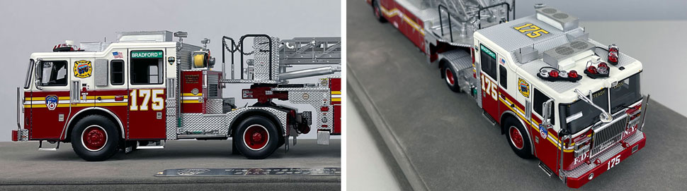 Closeup pictures 5-6 of the FDNY Ladder 175 scale model