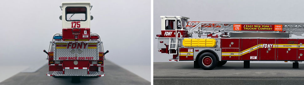 Closeup pictures 9-10 of the FDNY Ladder 175 scale model