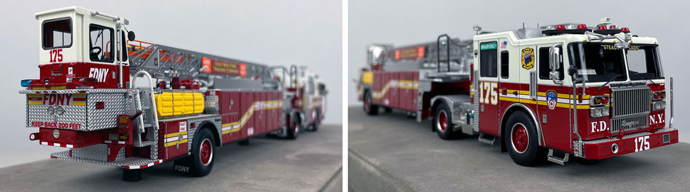 Closeup pictures 11-12 of the FDNY Ladder 175 scale model