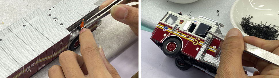 FDNY 2016 Seagrave 100' Tiller Scale Model Assembly Pictures 13-14