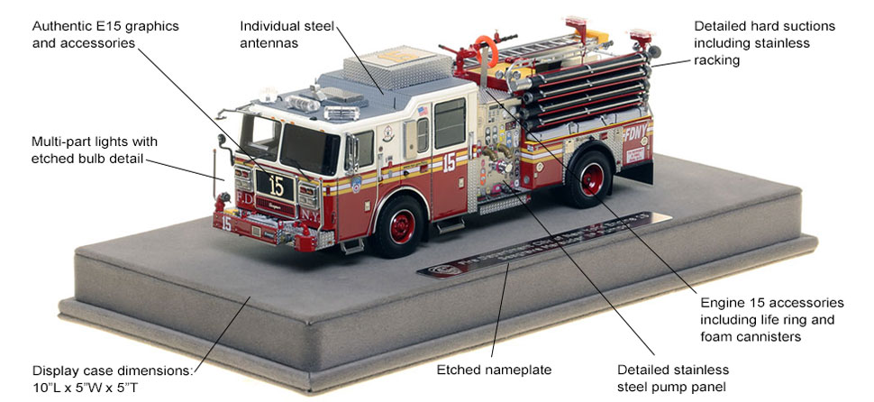 Features and Specs of FDNY's Seagrave Engine 15 scale model