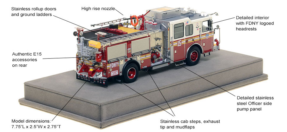 Specs and Features of FDNY Engine 15 scale model