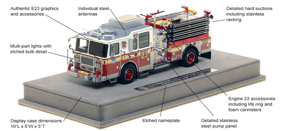 Features and Specs of FDNY's Seagrave Engine 23 scale model