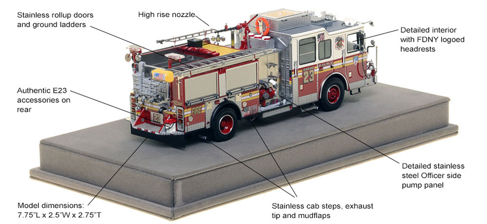 Specs and Features of FDNY Engine 23 scale model