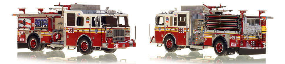Brooklyn's FDNY Engine 231 is a museum grade 1:50 scale model