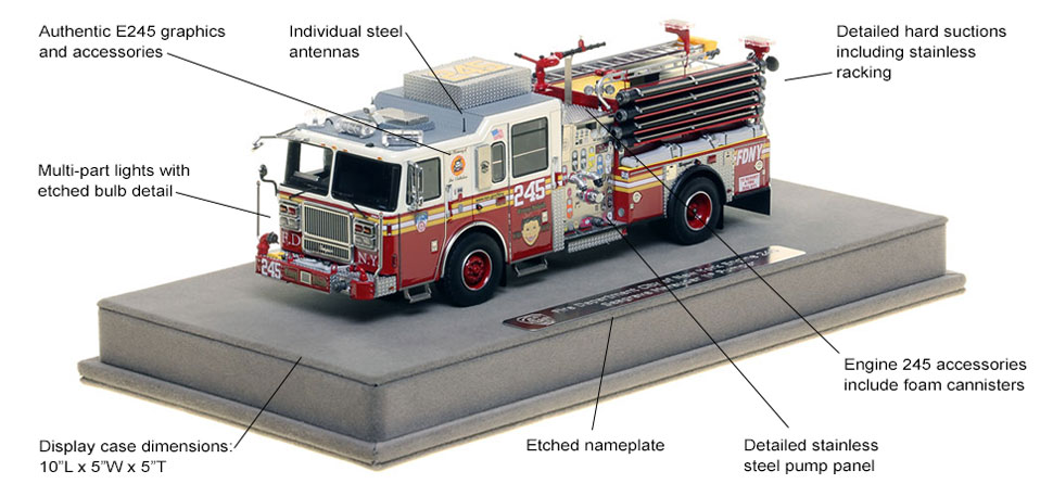 Features and Specs of FDNY's Seagrave Engine 245 scale model
