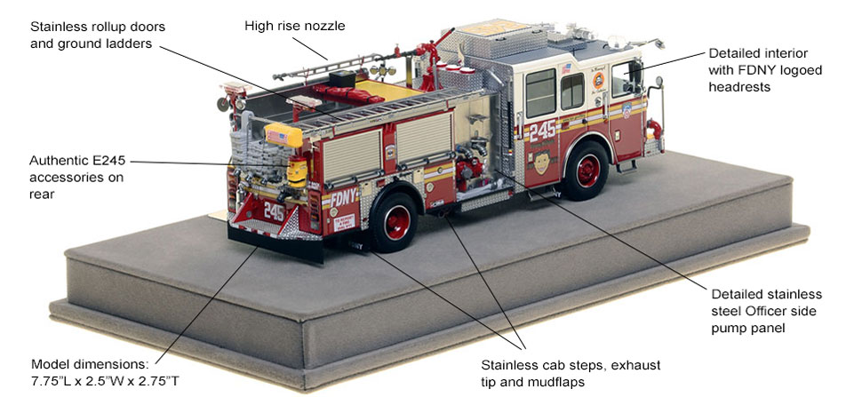 Specs and Features of FDNY's Seagrave Engine 245 scale model