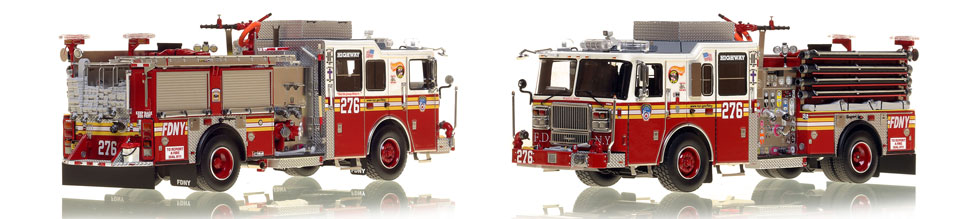 FDNY's Engine 276 scale model is hand-crafted and intricately detailed.