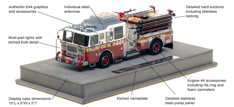 Features and Specs of FDNY's Seagrave Engine 44 scale model