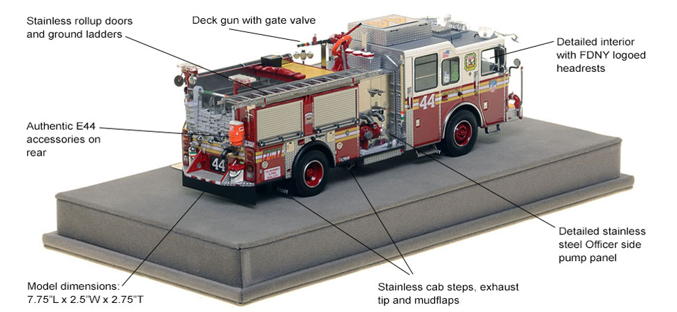 Specs and Features of FDNY Engine 44 scale model