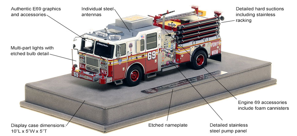 Features and Specs of FDNY's Seagrave Engine 69 scale model