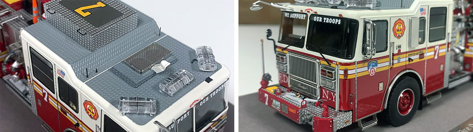 Closeup pictures 3-4 of the FDNY Engine 7 scale model