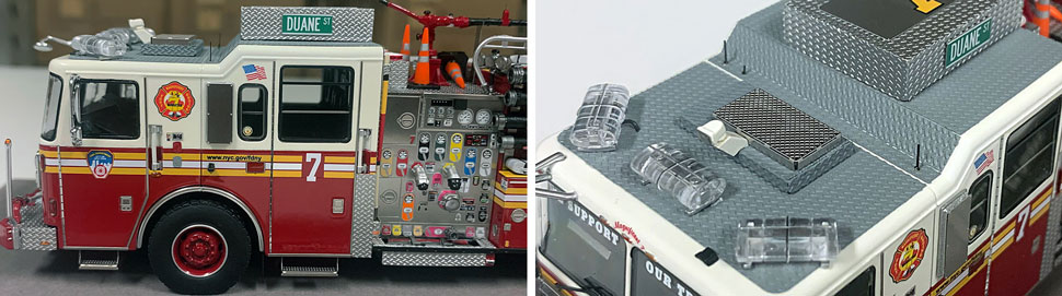 Closeup pictures 5-6 of the FDNY Engine 7 scale model