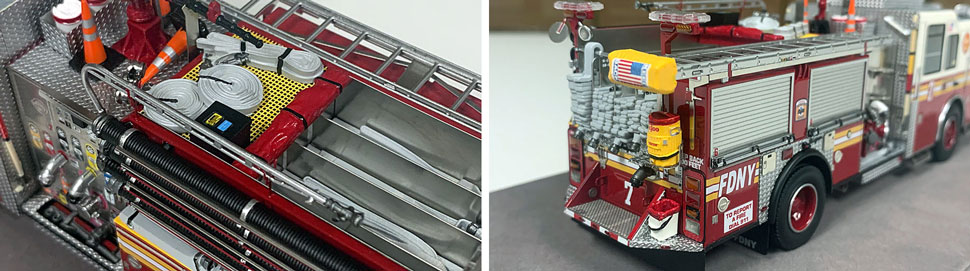 Closeup pictures 11-12 of the FDNY Engine 7 scale model