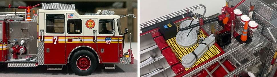 Closeup pictures 13-14 of the FDNY Engine 7 scale model