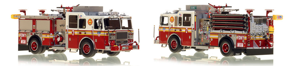 FDNY's Engine 7 scale model is hand-crafted and intricately detailed.