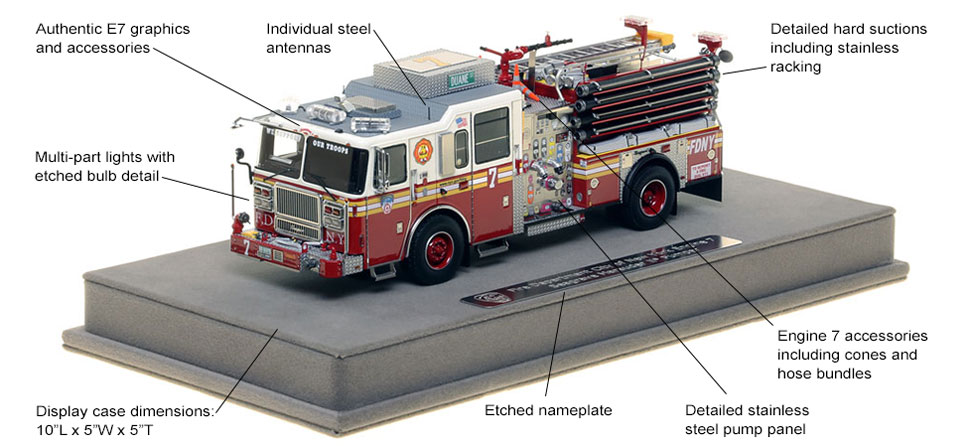 Features and Specs of FDNY's Seagrave Engine 7 scale model