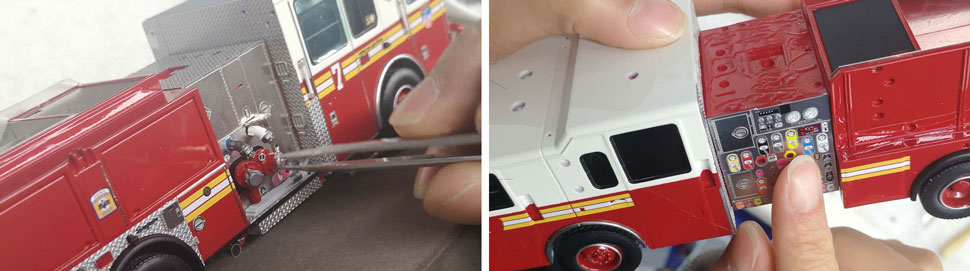 FDNY Seagrave Engine scale models assembly pictures 11-12