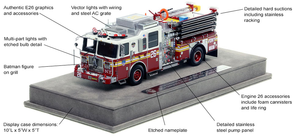 Features and Specs of FDNY's Seagrave Engine 26 scale model