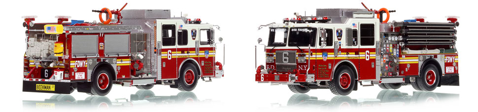 FDNY's Engine 6 scale model is hand-crafted and intricately detailed.