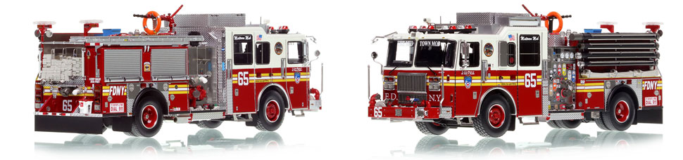 FDNY's Engine 65 scale model is hand-crafted and intricately detailed.