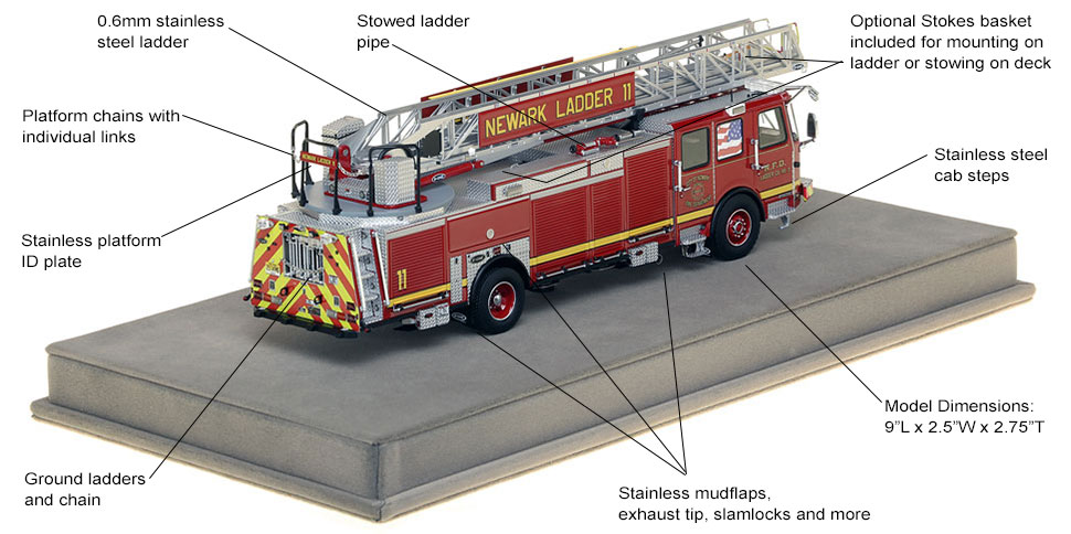 Specs and features of Newark Ladder 11 scale model