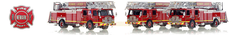 Museum grade scale model of Newark Fire Department ladders