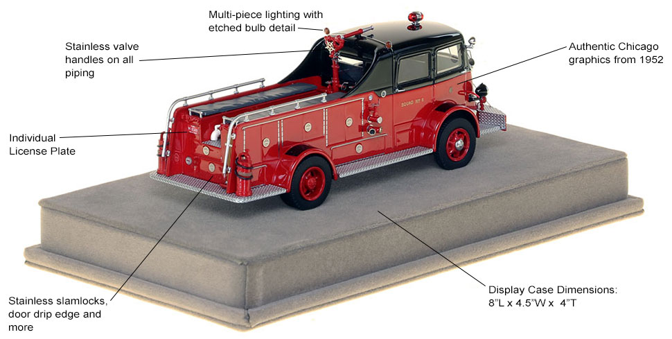 Specs and features of Chicago's 1952 Autocar Squad 6 scale model