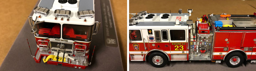 Close up images 5-6 of DC Fire & EMS Engine 23 scale model