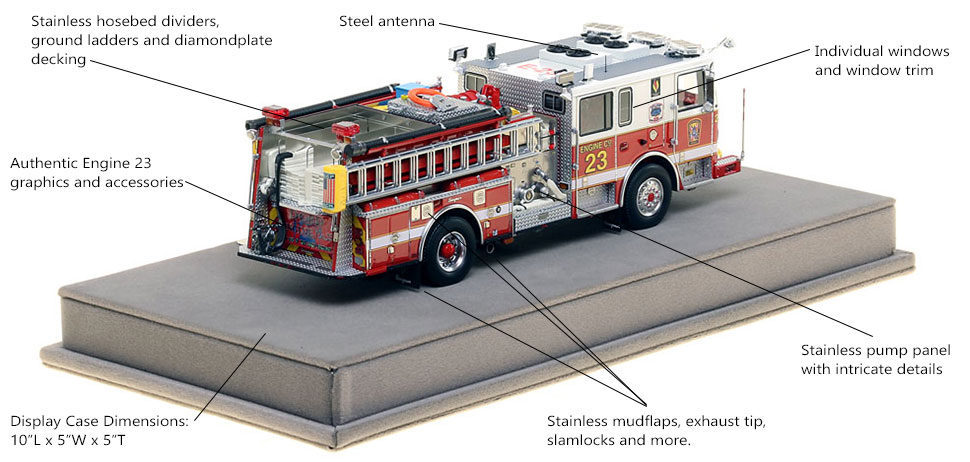Specs and Features of DC Fire and EMS Engine 23 scale model
