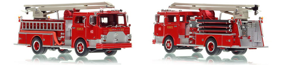 FDNY 1970 Mack CF Squrt Engine 43 is hand-crafted, limited in production and display ready