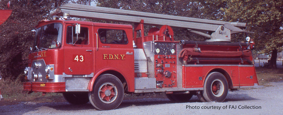 FDNY 1970 Mack CF Squrt Engine 43 courtesy of FAJ Collection
