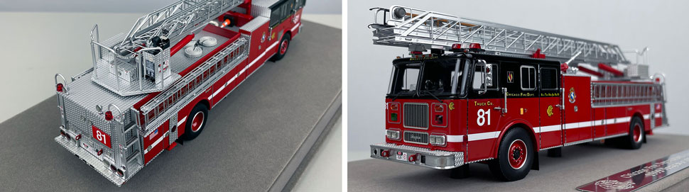 Closeup pics 3-4 of Chicago Fire Department Seagrave Truck 81 scale model