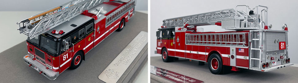 Closeup pics 7-8 of Chicago Fire Department Seagrave Truck 81 scale model