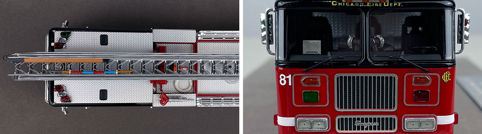 Closeup pics 13-14 of Chicago Fire Department Seagrave Truck 81 scale model