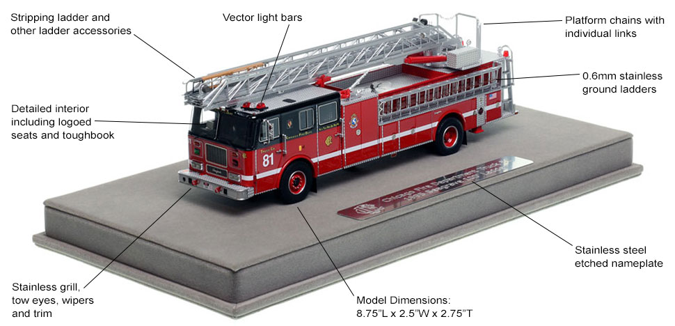 Features and Specs of Chicago's Truck 81 scale model
