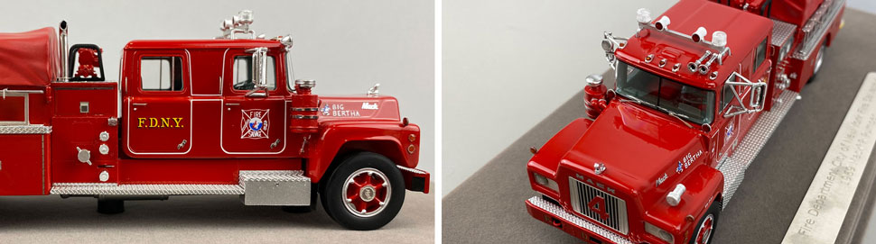 Closeup pictures 7-8 of the FDNY's 1969 Mack R Salvage 4 scale model