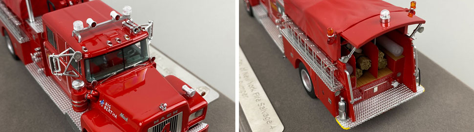 Closeup pictures 11-12 of the FDNY's 1969 Mack R Salvage 4 scale model